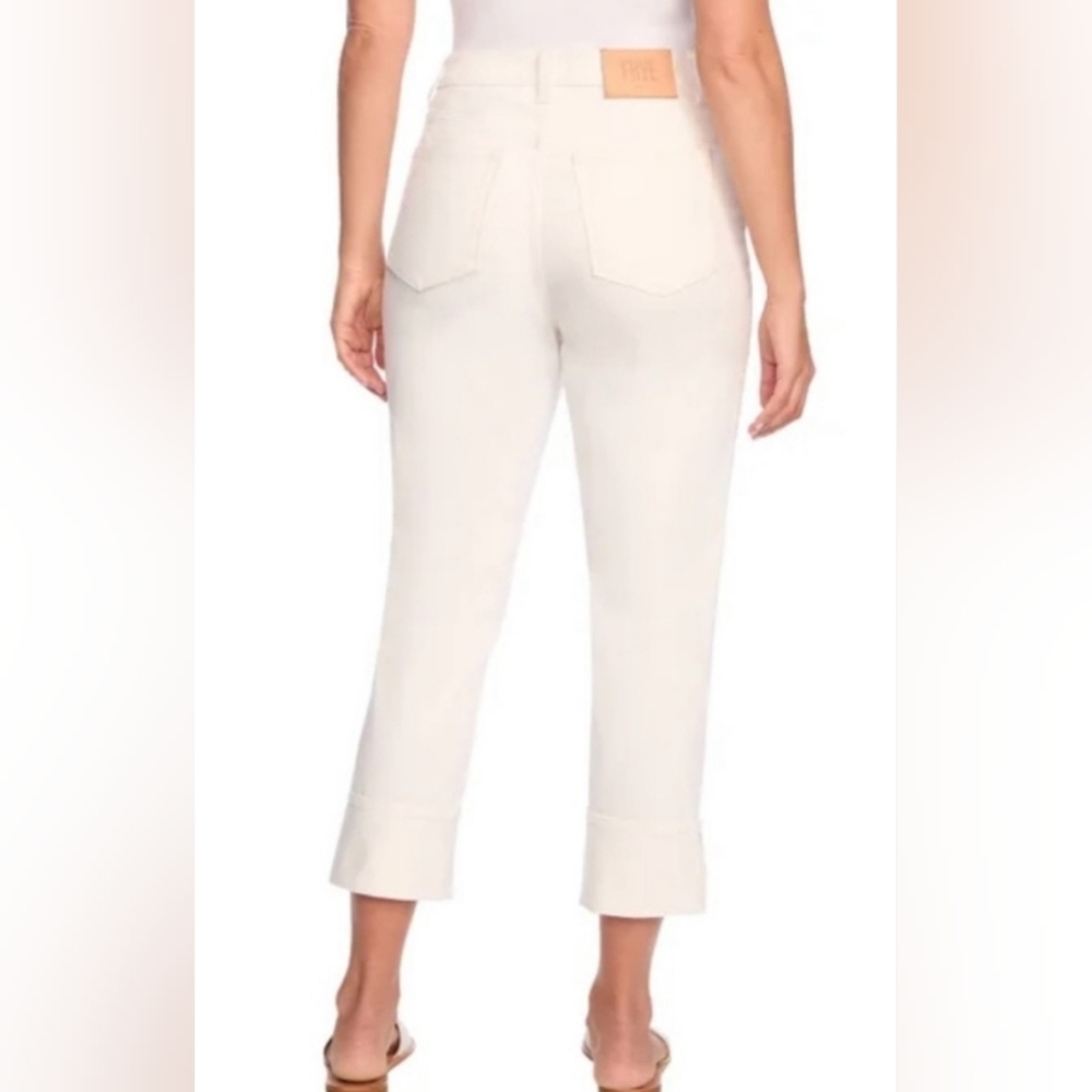 NWT Frye Women's Cuffed Crop Jean White High-Rise Size 14 Or 32 - Picture 2 of 6